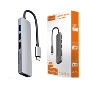 6-In-1 USB-C To USB 3.0, 4K HDMI, SD Card Reader and Type-c HDTV Hub